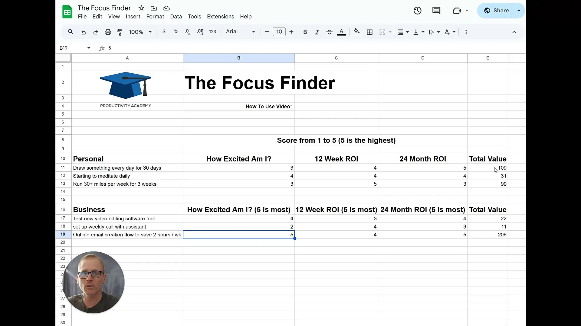 Scoring and ranking miscellaneous projects in Focus Finder