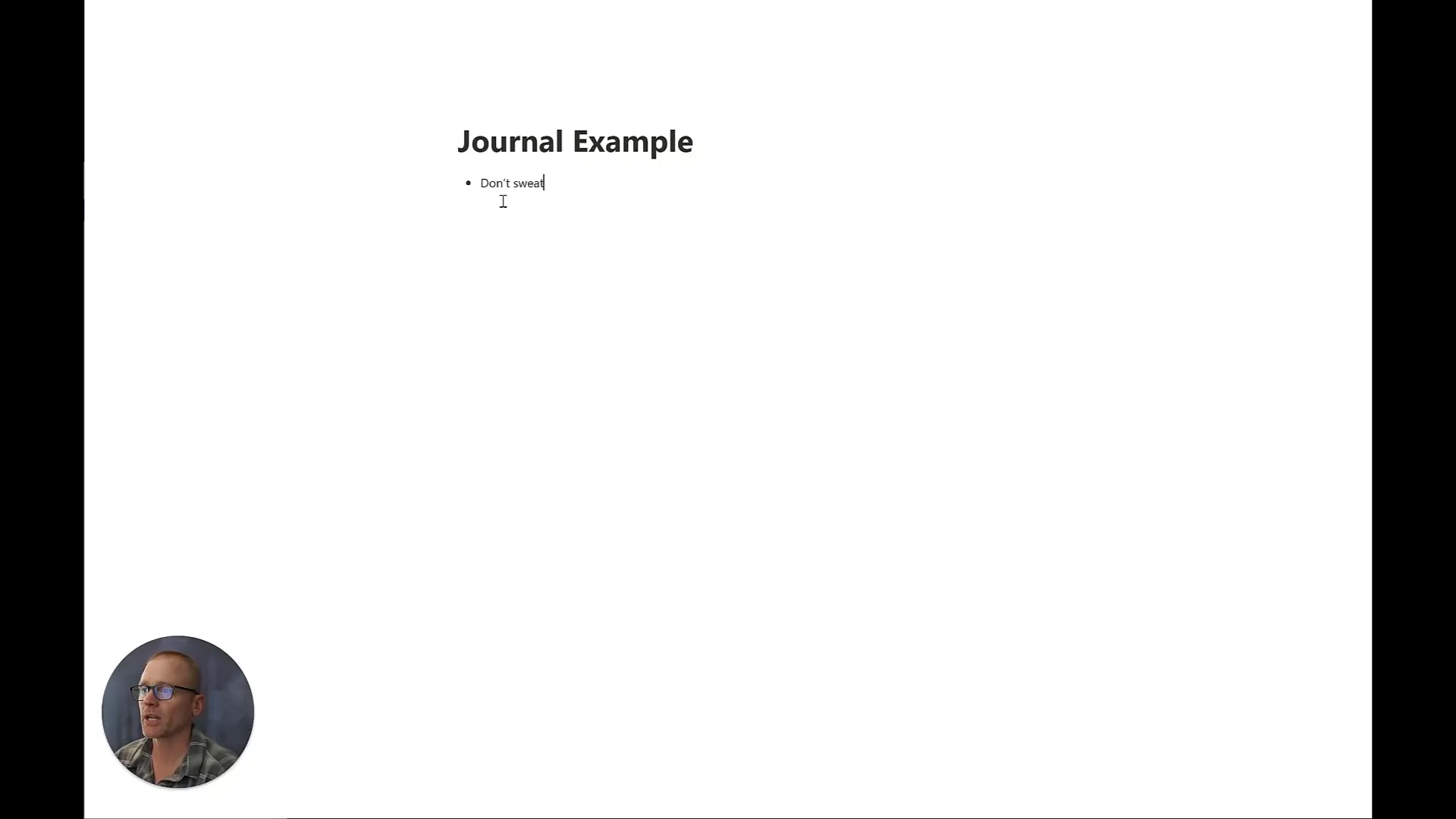 Notion page with bullet point reminders